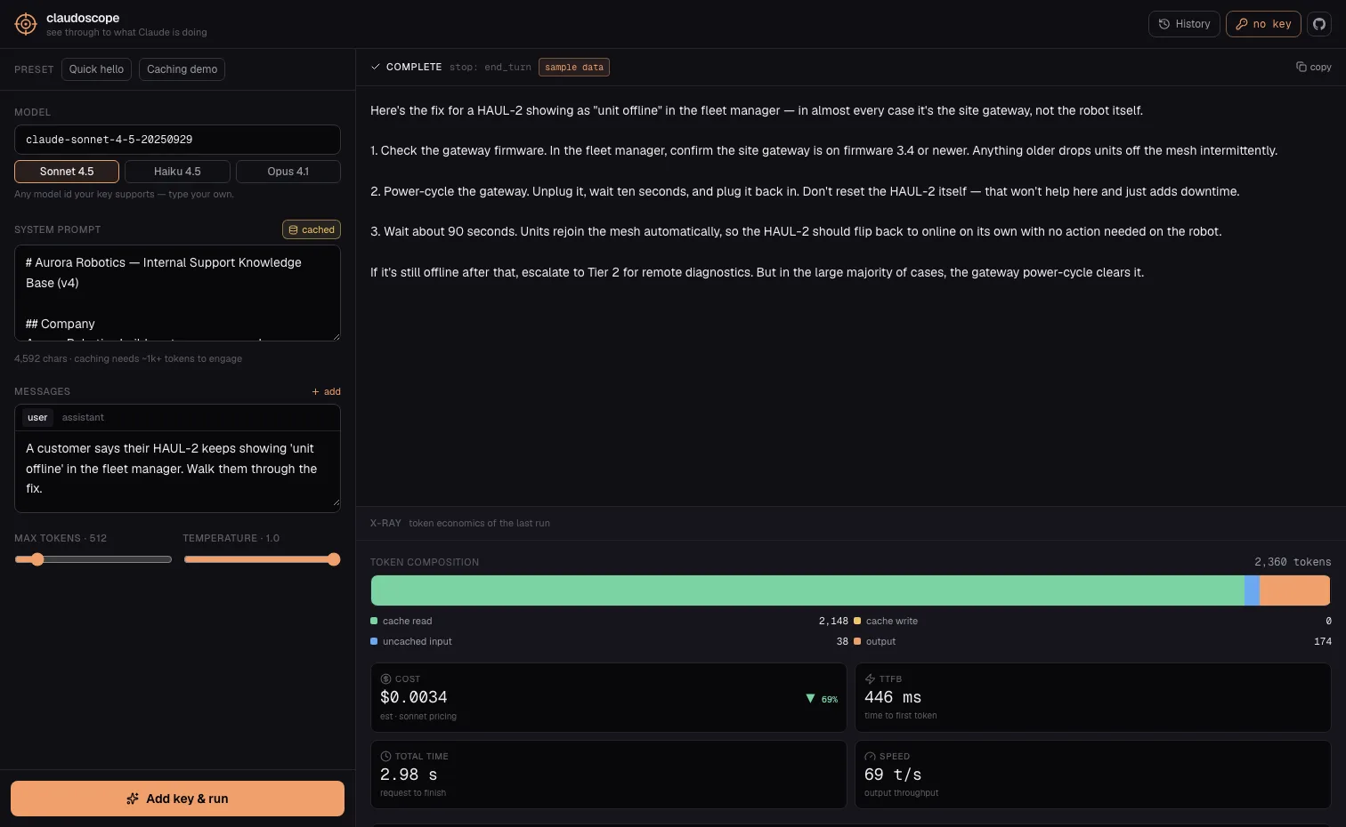 claudoscope screenshot
