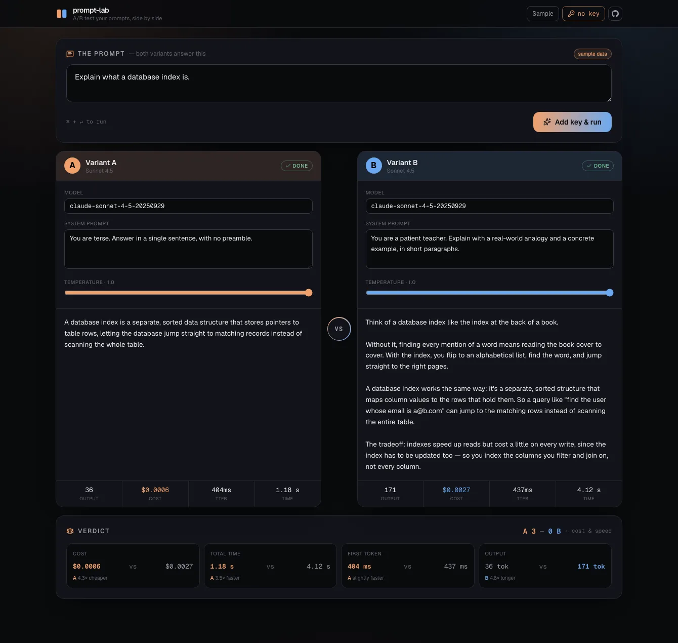 prompt-lab screenshot
